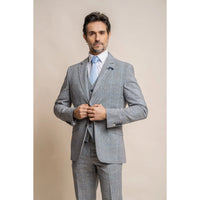 Arriga - Blazer masculino xadrez cinza e azul