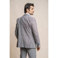 Arriga - Blazer masculino xadrez cinza e azul