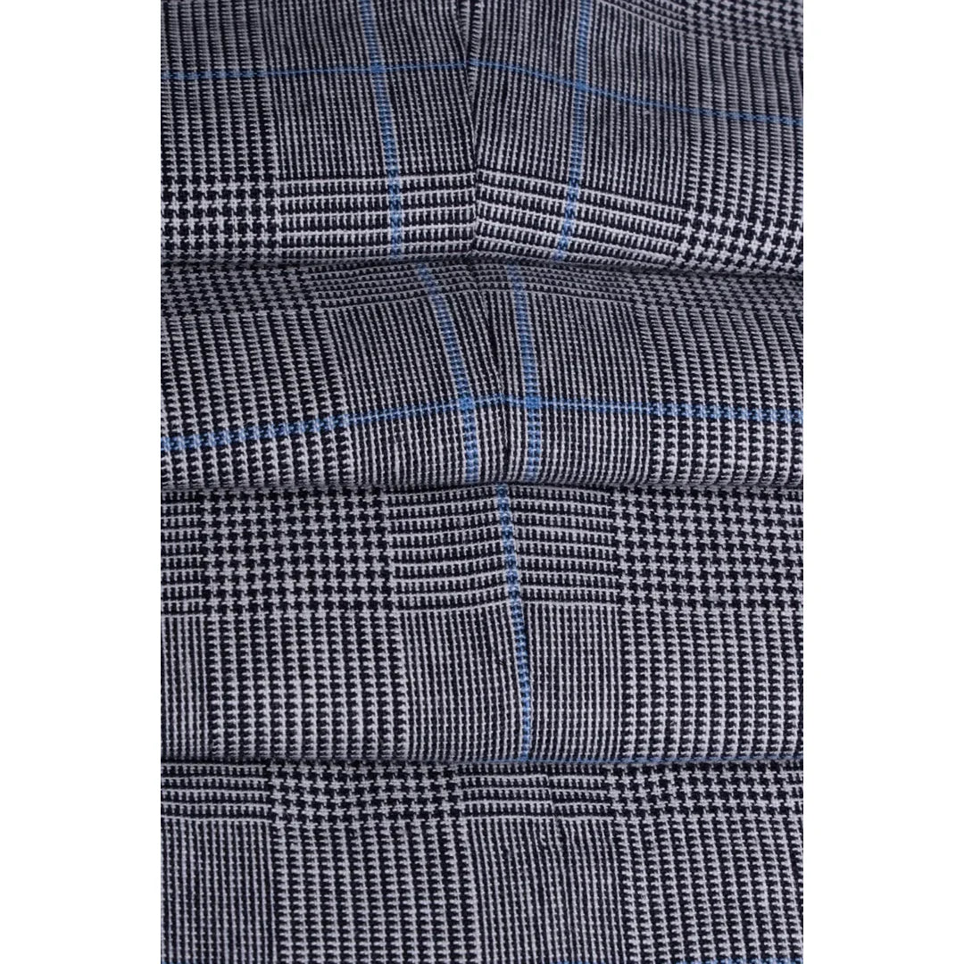Arriga - Blazer masculino xadrez cinza e azul