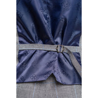 Colete masculino xadrez cinza e azul Arriga
