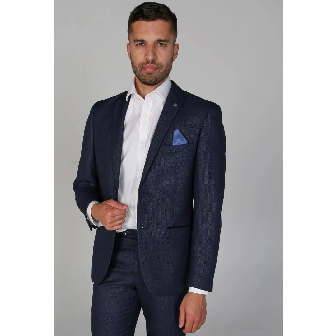 Arthur – Blazer masculino Birdseye azul marinho