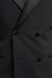 Aspen - Terno Smoking Preto Masculino de Duas Peças com Abotoamento Duplo