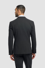 Aspen - Terno Smoking Preto Masculino de Duas Peças com Abotoamento Duplo