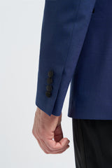 Aspen - Blazer de smoking masculino azul com gola xale