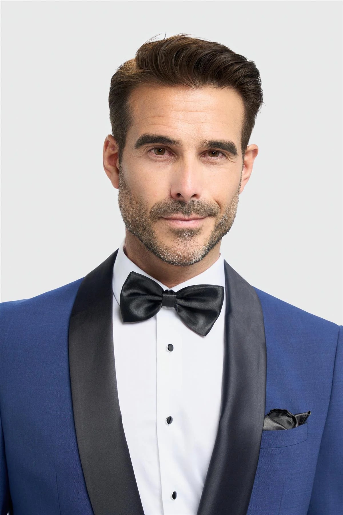 Aspen - Blazer de smoking masculino azul com gola xale