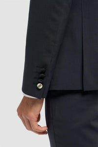 Aspen - Blazer de smoking masculino azul-marinho com abotoamento duplo