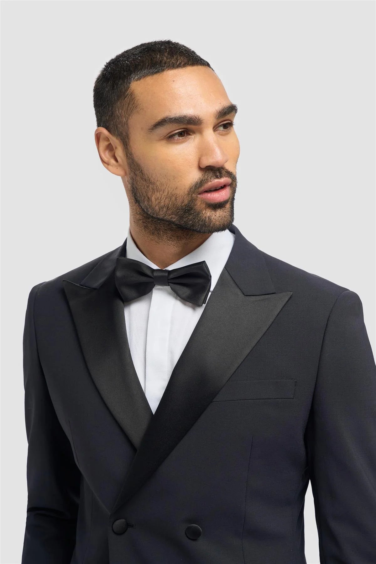 Aspen - Blazer de smoking masculino azul-marinho com abotoamento duplo