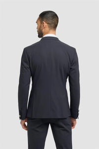 Aspen - Blazer de smoking masculino azul-marinho com abotoamento duplo