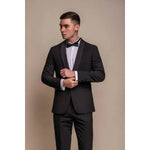 Aspen - Blazer de smoking preto liso masculino
