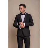 Aspen - Blazer de smoking preto liso masculino