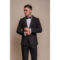 Aspen - Blazer de smoking preto liso masculino