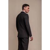 Aspen - Blazer de smoking preto liso masculino