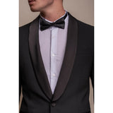 Aspen - Blazer de smoking preto liso masculino