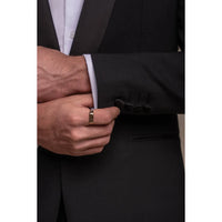 Aspen - Blazer de smoking preto liso masculino