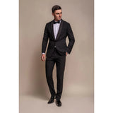Aspen - Blazer de smoking preto liso masculino