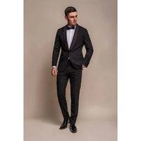 Aspen - Blazer de smoking preto liso masculino