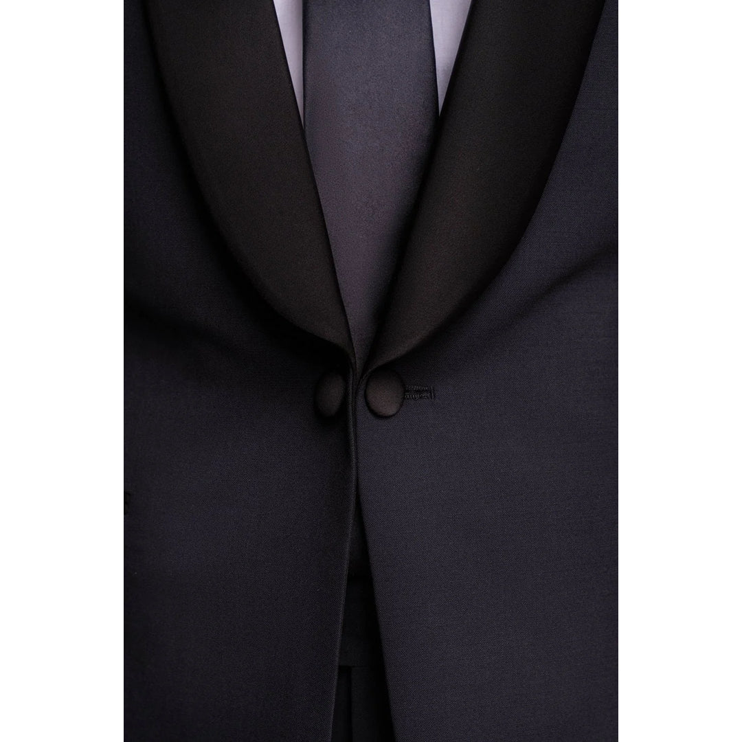 Aspen - Blazer smoking masculino liso azul-marinho