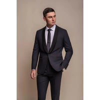 Aspen - Blazer smoking masculino liso azul-marinho