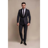 Aspen - Blazer smoking masculino liso azul-marinho