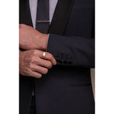 Aspen - Blazer smoking masculino liso azul-marinho