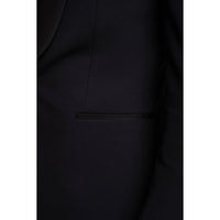 Aspen - Blazer smoking masculino liso azul-marinho