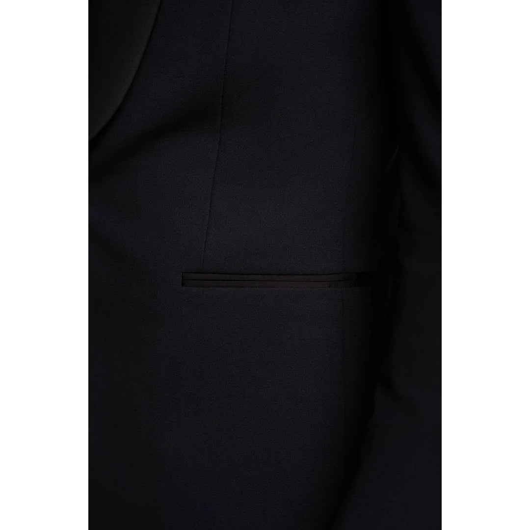 Aspen - Blazer smoking masculino liso azul-marinho