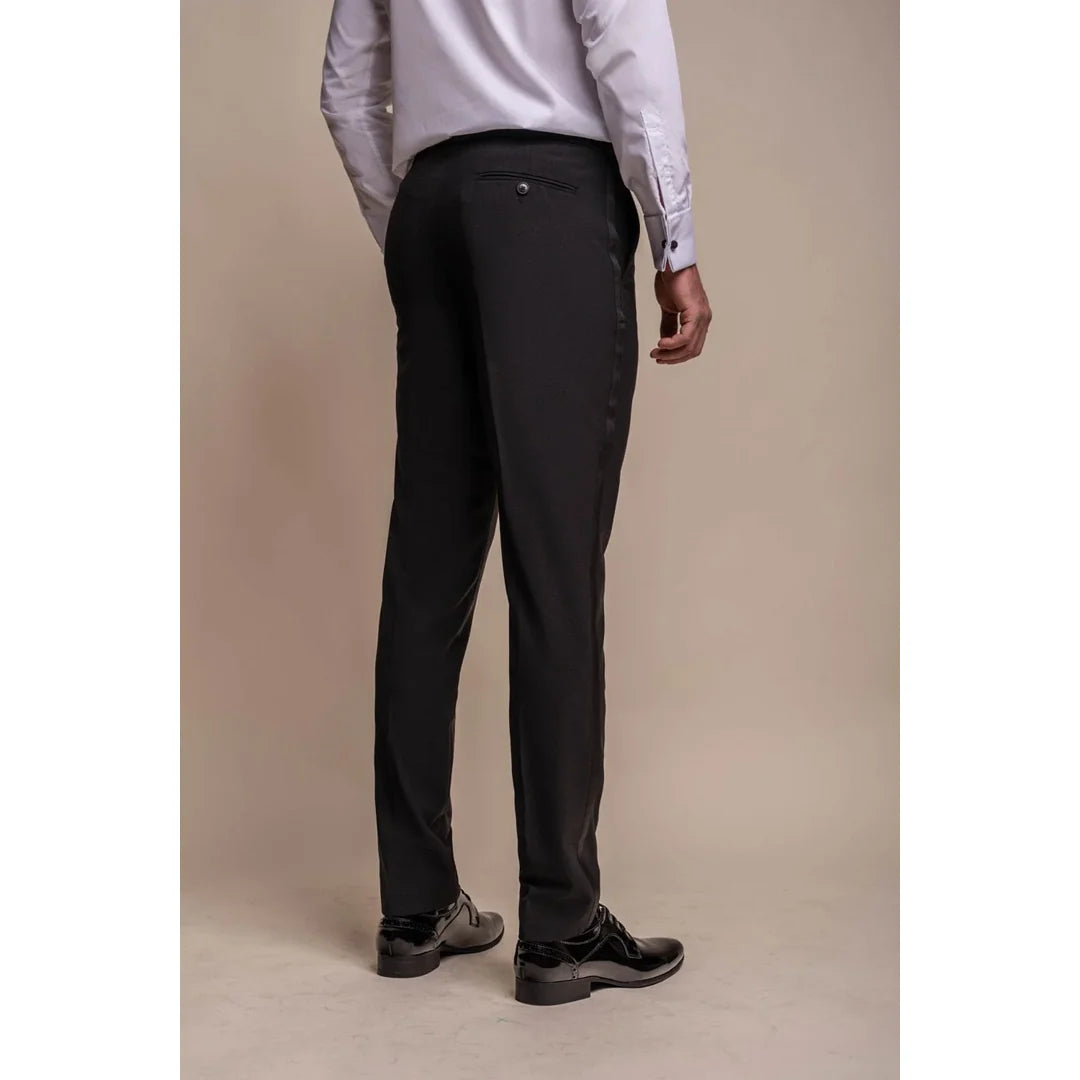 Aspen - Calças clássicas pretas lisas para homem