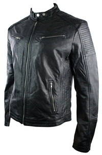 Jaqueta masculina de couro legítimo, estilo retrô, com zíper, cor marrom claro, modelo Nevada Timber, preta, estilo urbano.