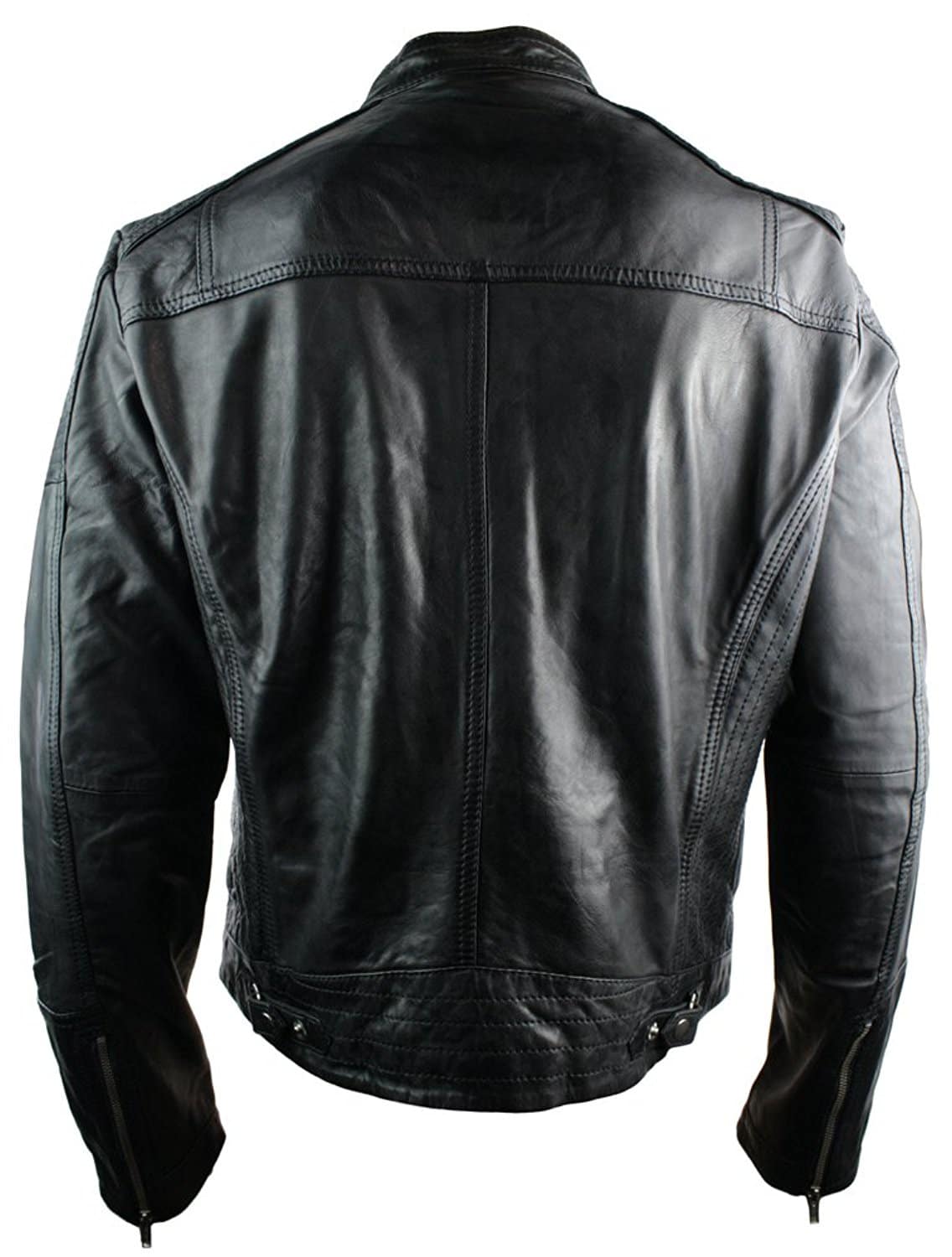 Jaqueta masculina de couro legítimo, estilo retrô, com zíper, cor marrom claro, modelo Nevada Timber, preta, estilo urbano.