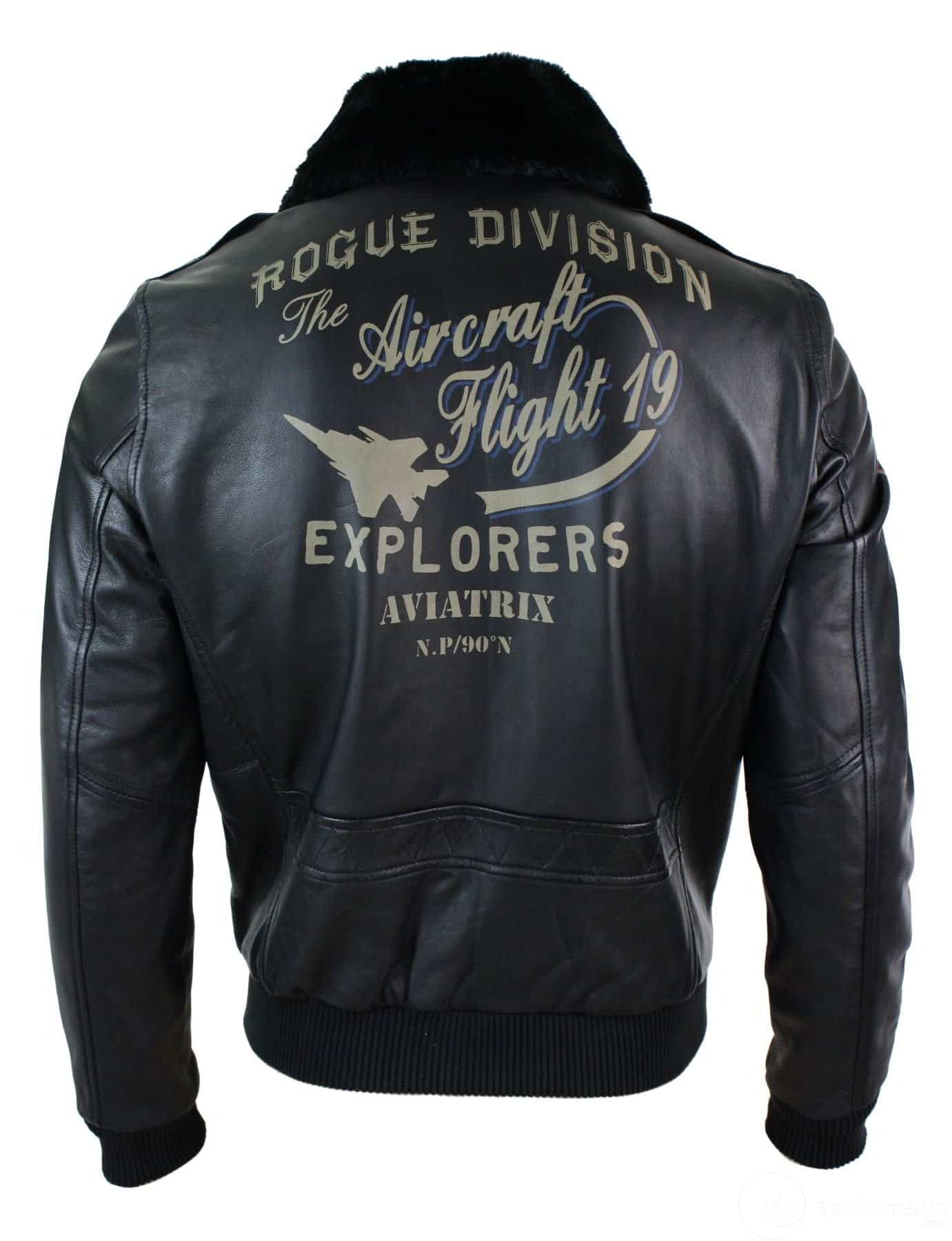 Jaqueta de aviador masculina em couro legítimo preto com gola de pele, corte slim e estilo bomber.