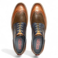 Avila - Sapato Brogue Masculino em Couro Marrom Conhaque com Cadarço