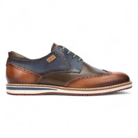 Avila - Sapato Brogue Masculino em Couro Marrom Conhaque com Cadarço
