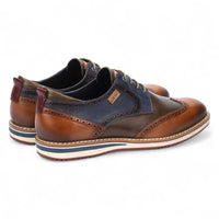 Avila - Sapato Brogue Masculino em Couro Marrom Conhaque com Cadarço