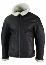 Jaqueta masculina de couro legítimo Sherling Sheepskin Original B3 Flying Pilot, ideal para o inverno - Marrom Creme