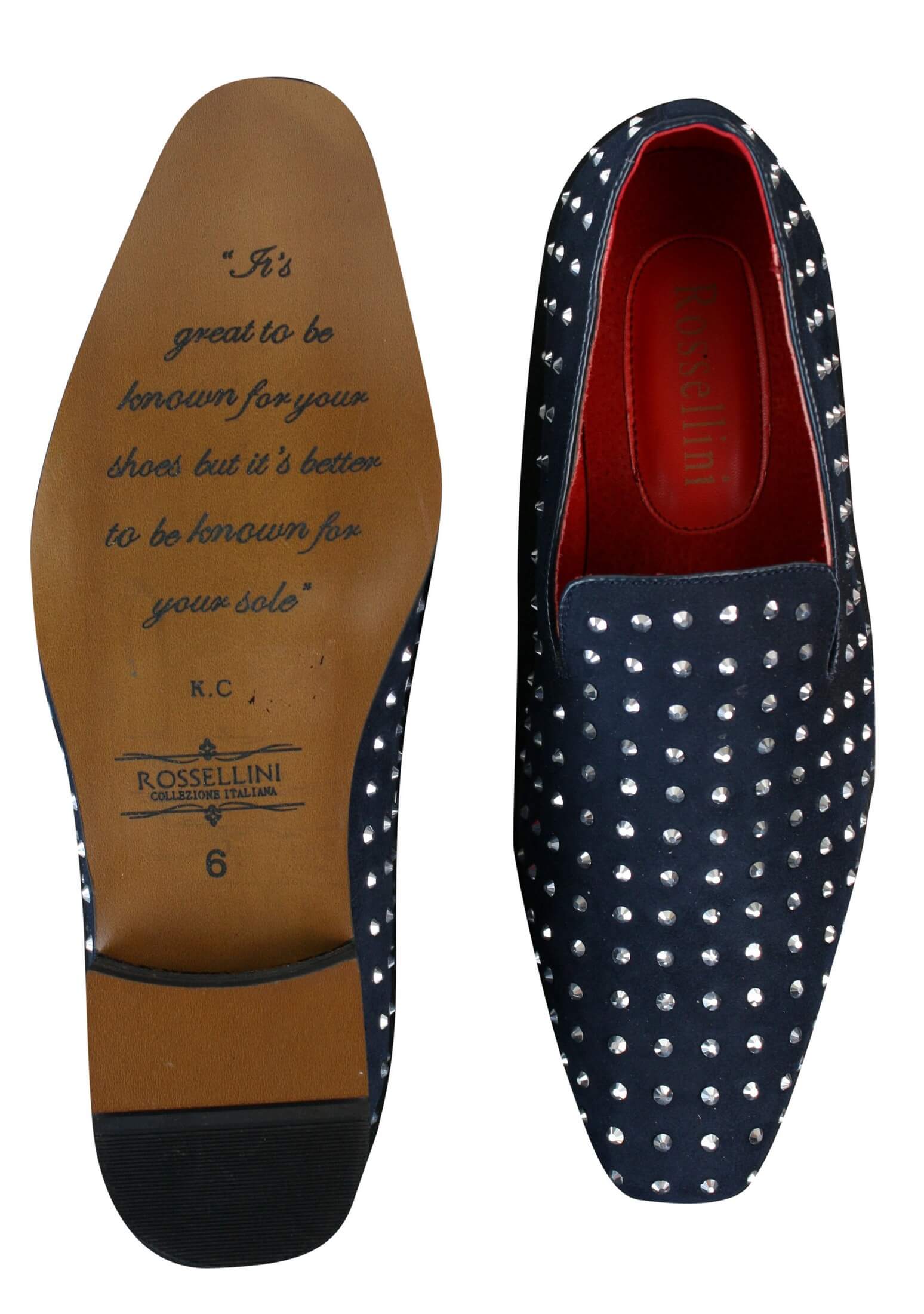 Mocassins masculinos de camurça com tachas prateadas, elegantes e brilhantes para festas.