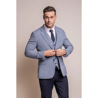 Blazer masculino xadrez azul para o verão da Baresi