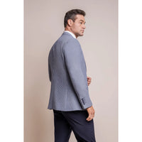 Blazer masculino xadrez azul para o verão da Baresi