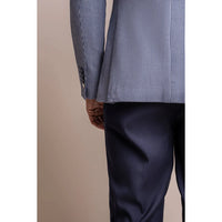 Blazer masculino xadrez azul para o verão da Baresi