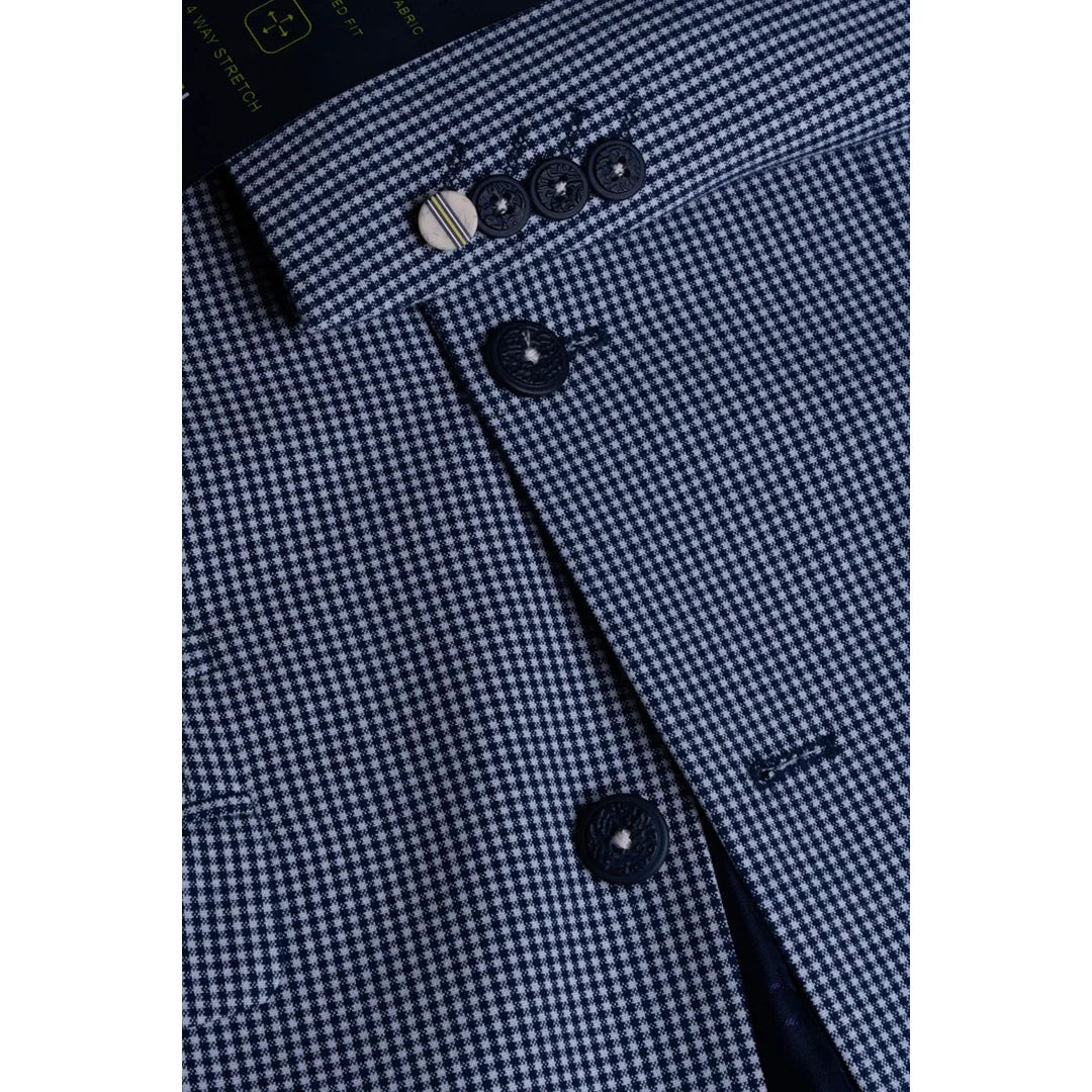 Blazer masculino xadrez azul para o verão da Baresi