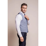 Colete masculino xadrez azul claro Baresi