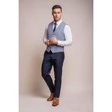Colete masculino xadrez azul claro Baresi