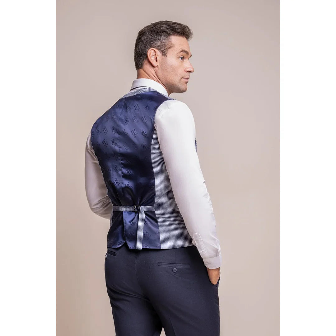 Colete masculino xadrez azul claro Baresi