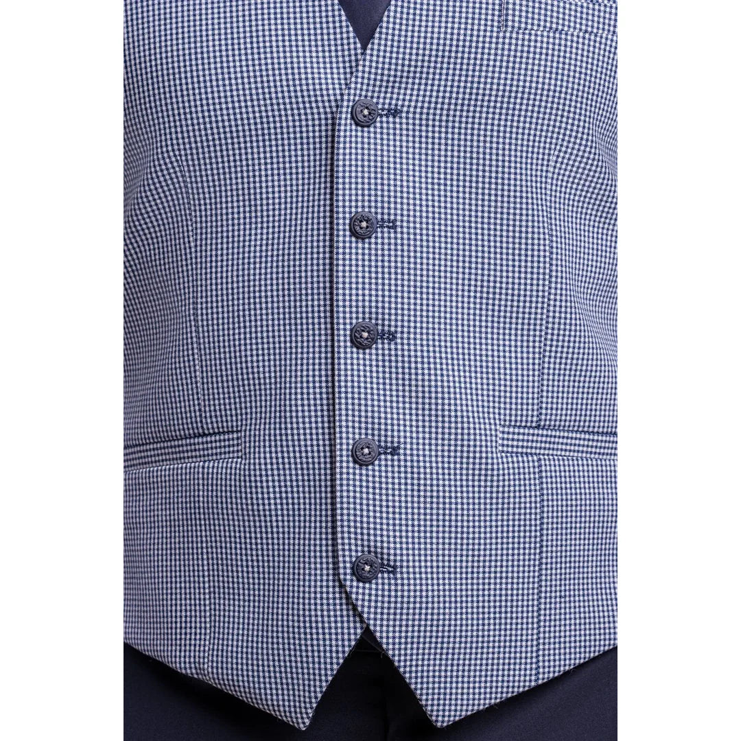 Colete masculino xadrez azul claro Baresi