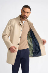 Barracuda - Casaco Trench Coat Clássico Leve Masculino Bege
