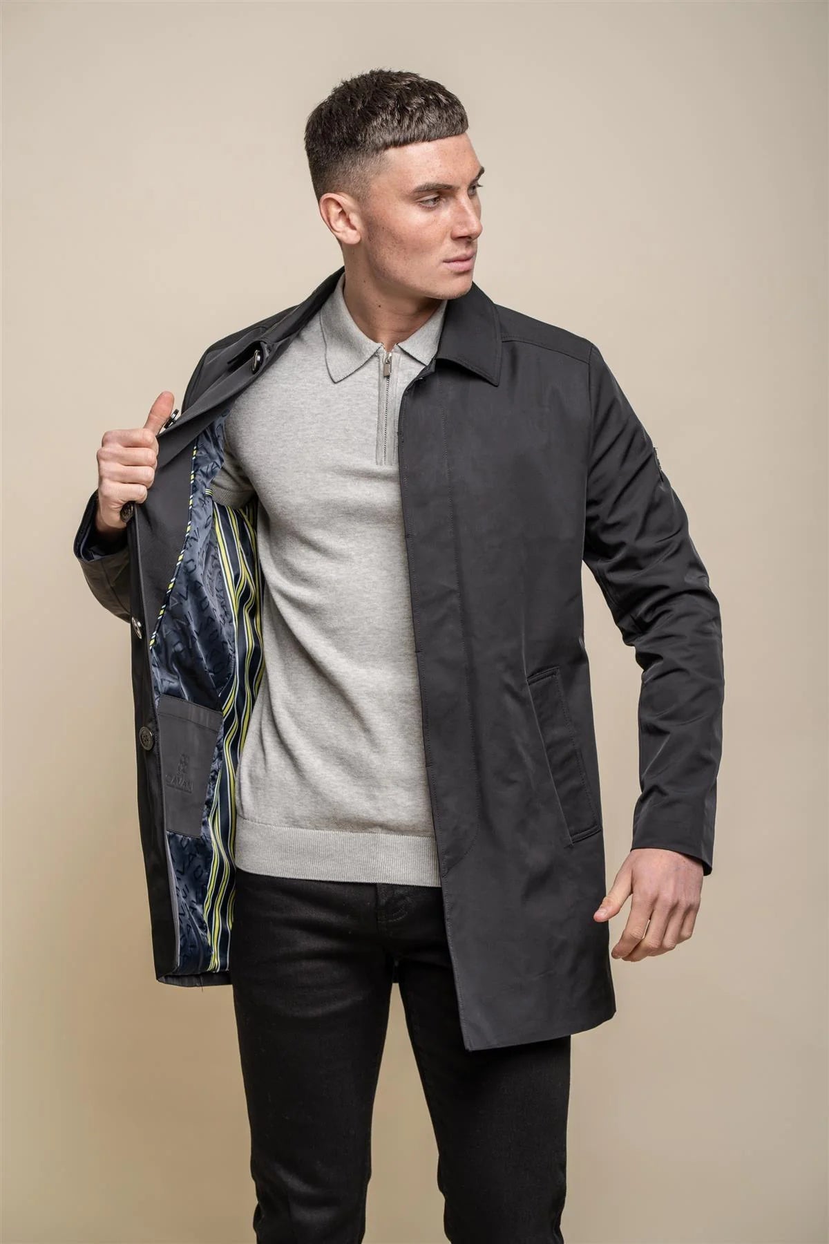 Barracuda - Casaco Trench Coat Clássico Leve Masculino