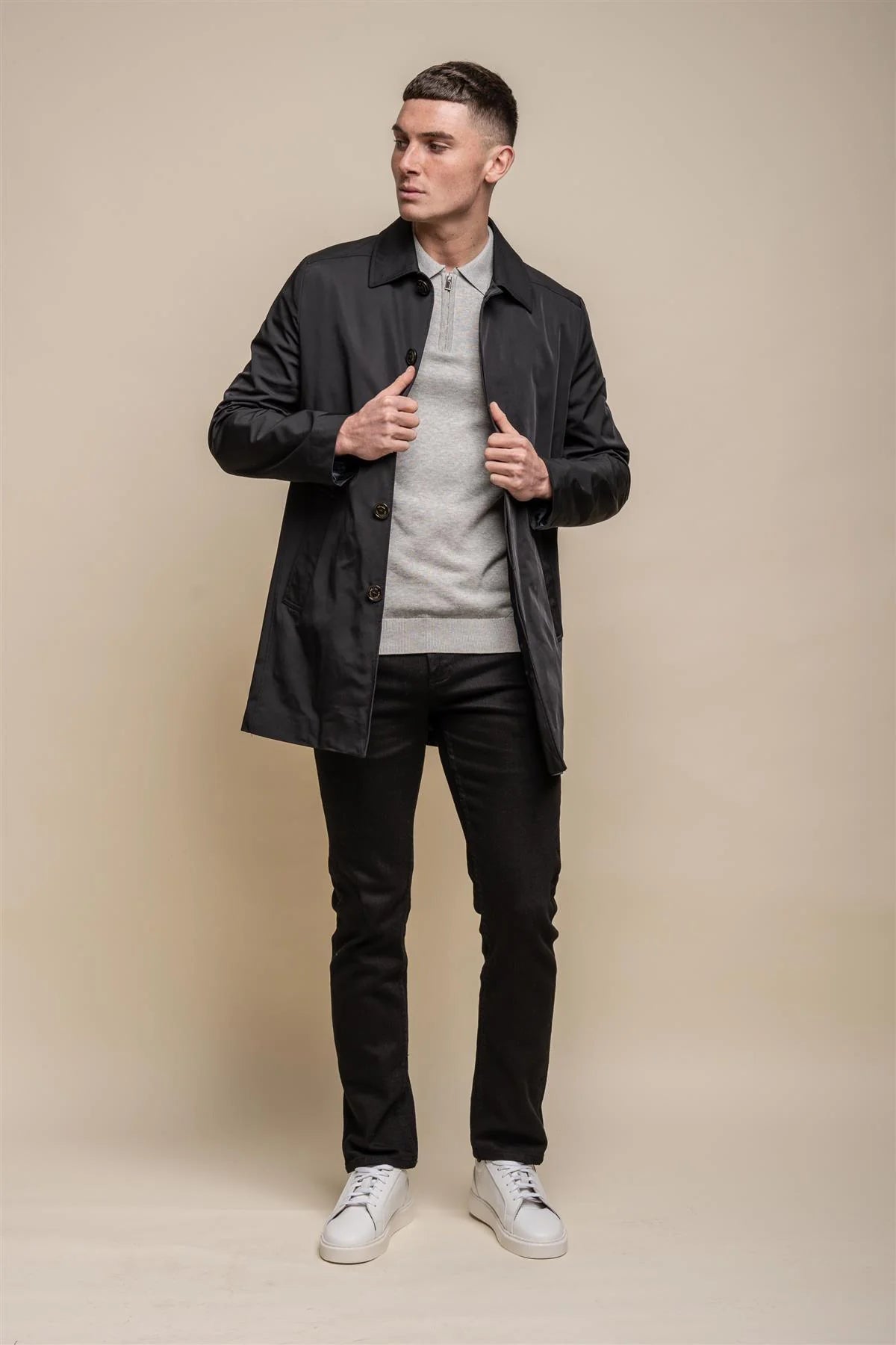 Barracuda - Casaco Trench Coat Clássico Leve Masculino