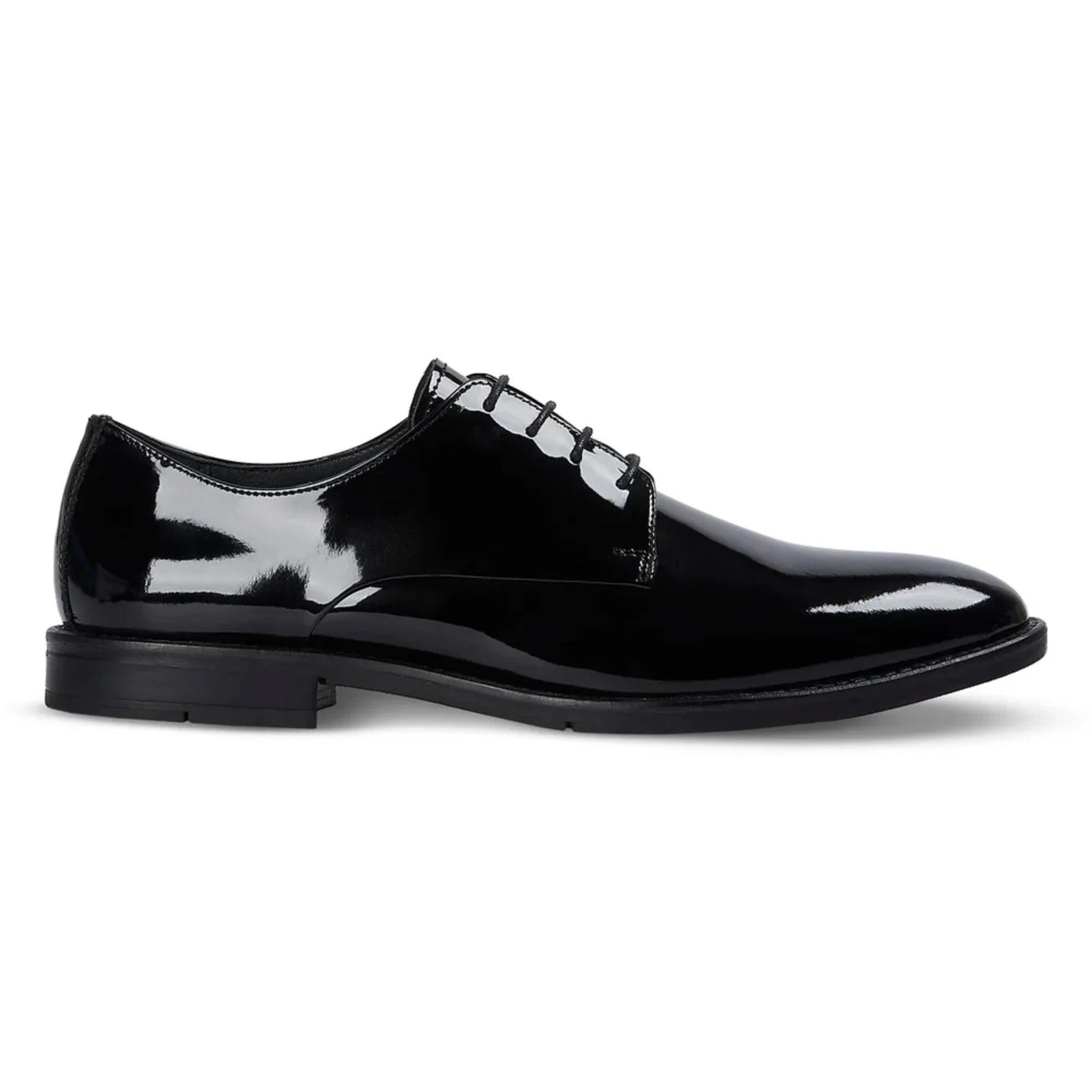 Beaumont - Sapatos Derby Masculinos em Couro Envernizado Preto