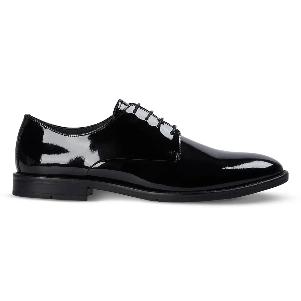 Beaumont - Sapatos Derby Masculinos em Couro Envernizado Preto