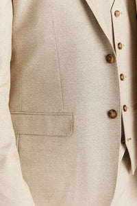 Belmont - Blazer masculino bege de corte ajustado