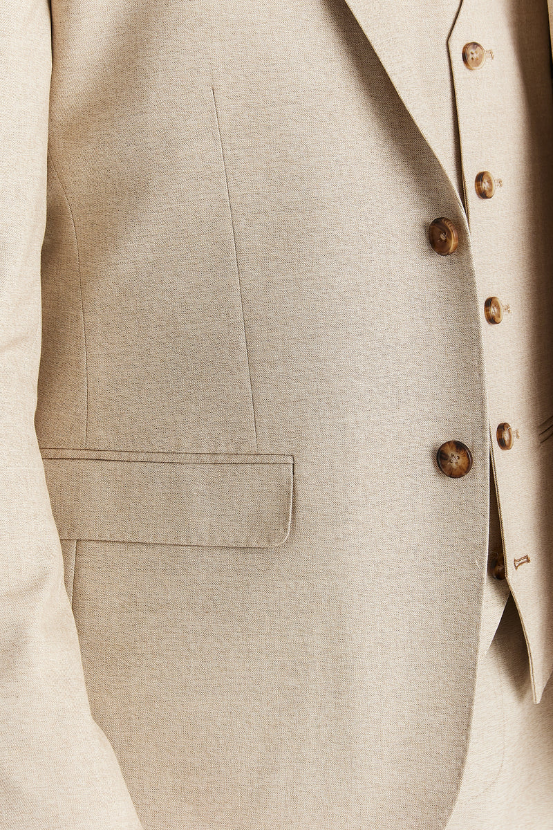 Belmont - Blazer masculino bege de corte ajustado